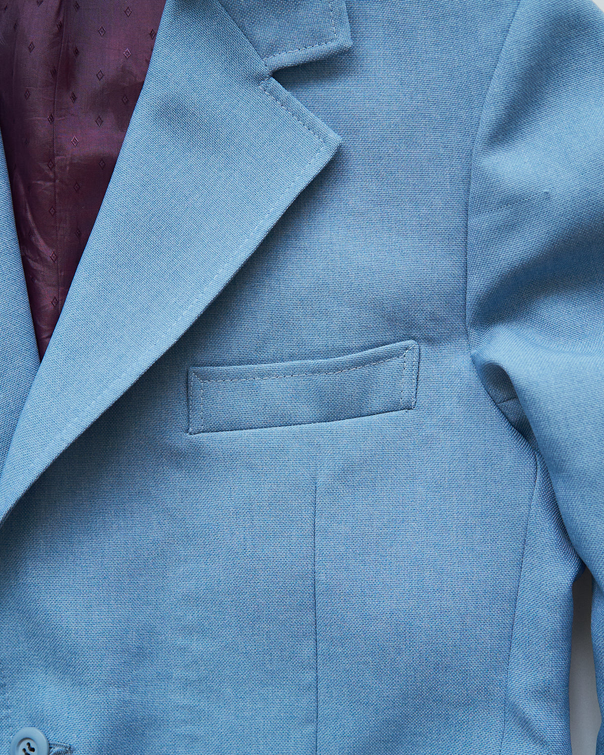【SIZE L】-1980s JCPENNEY Textured Notch Lapel Tailored Jacket / Powder Blue