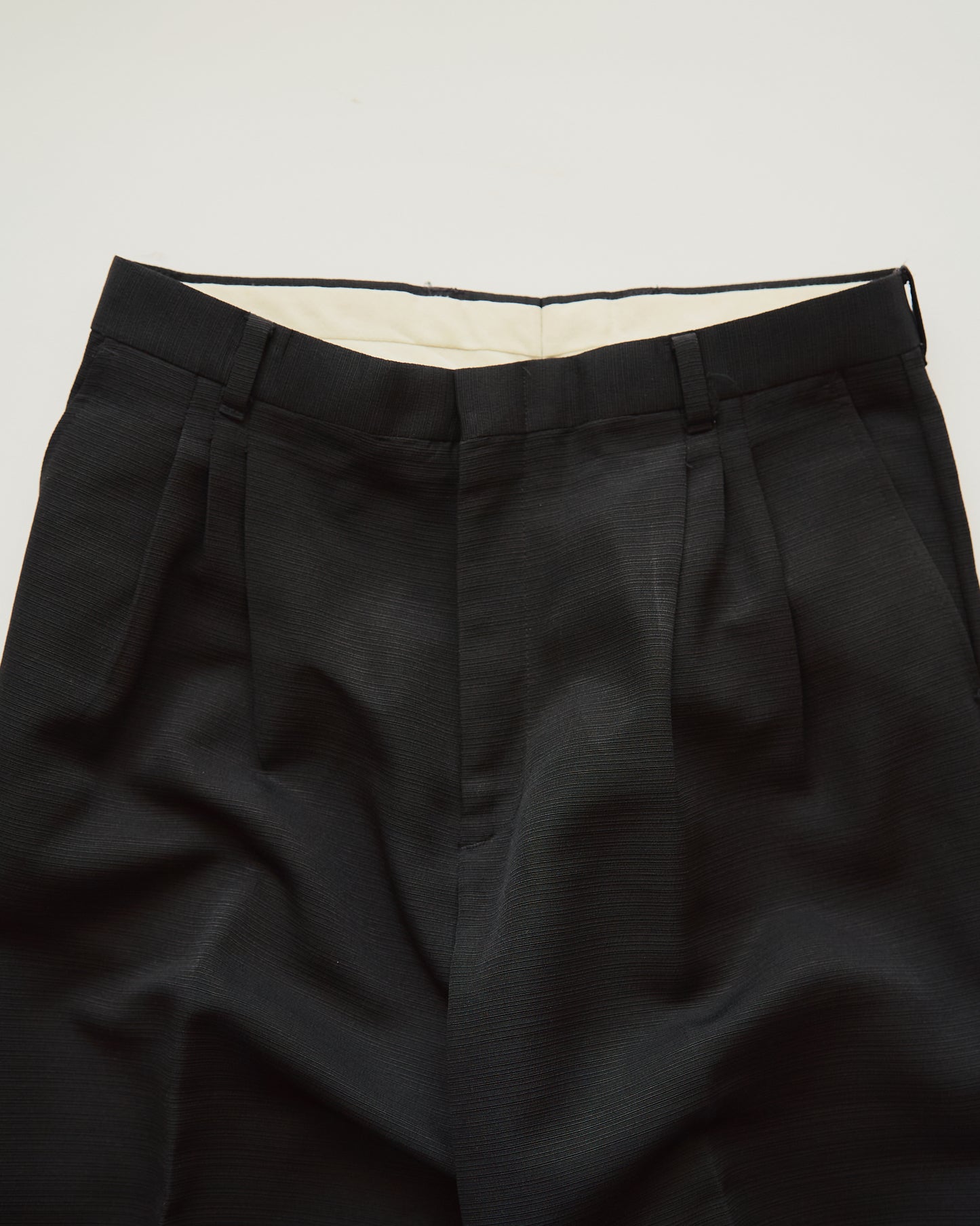 00s RETRO Narrow Plisse Unique Trousers / Black