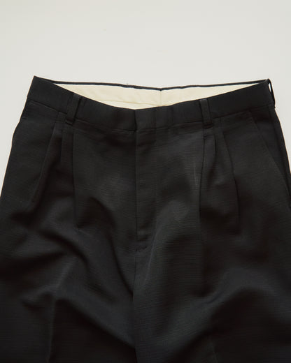 【Size M-L】00s RETRO Narrow Plisse Unique Trousers / Black