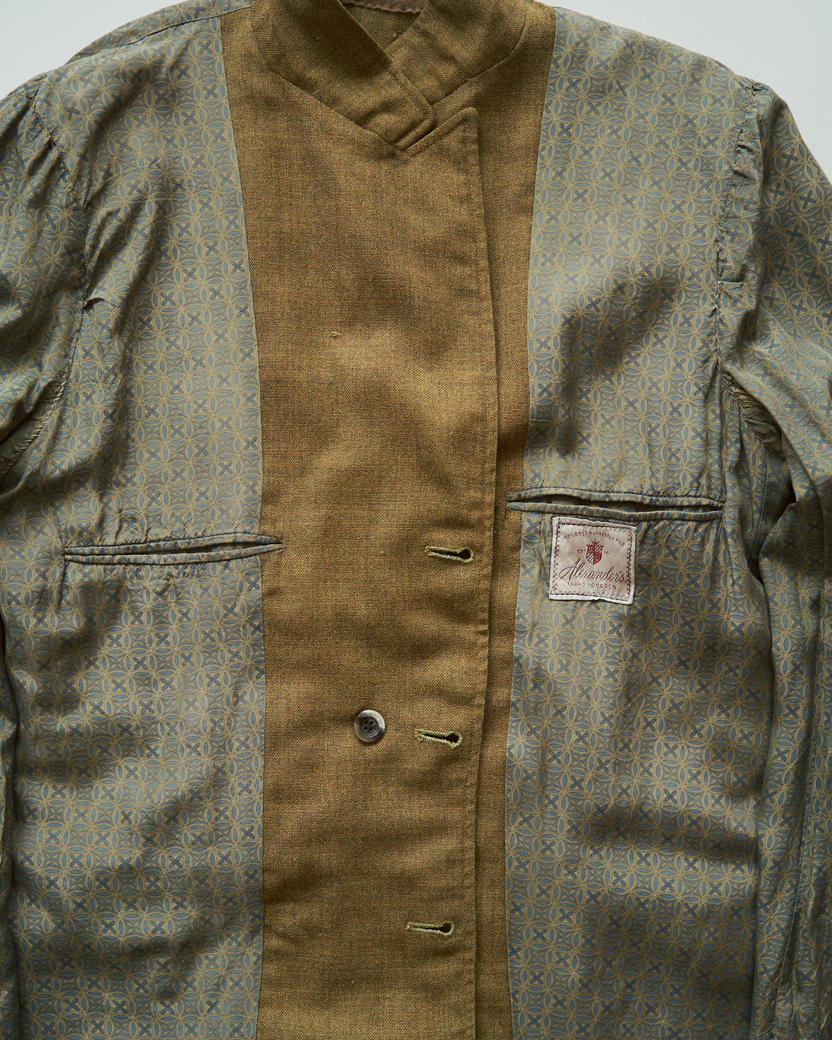 【SIZE M】70s Notch Lapel Double Breasted Tailored Jacket / Mustard Olive