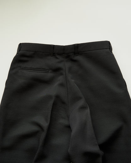 【Size M-L】00s RETRO Narrow Plisse Unique Trousers / Black
