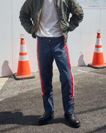 【Size S】70s-80s HONDA Motocross Racing Denim Pants / Painted Outseam Stripe