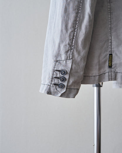 【SIZE : M-L】 ARMANI JEANS Garment-Dyed Linen Field Jacket / Light Grey