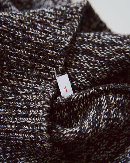 【SIZE S-M】90s agnès b. homme Melange Wool V-Neck Knit / Brown x Ecru