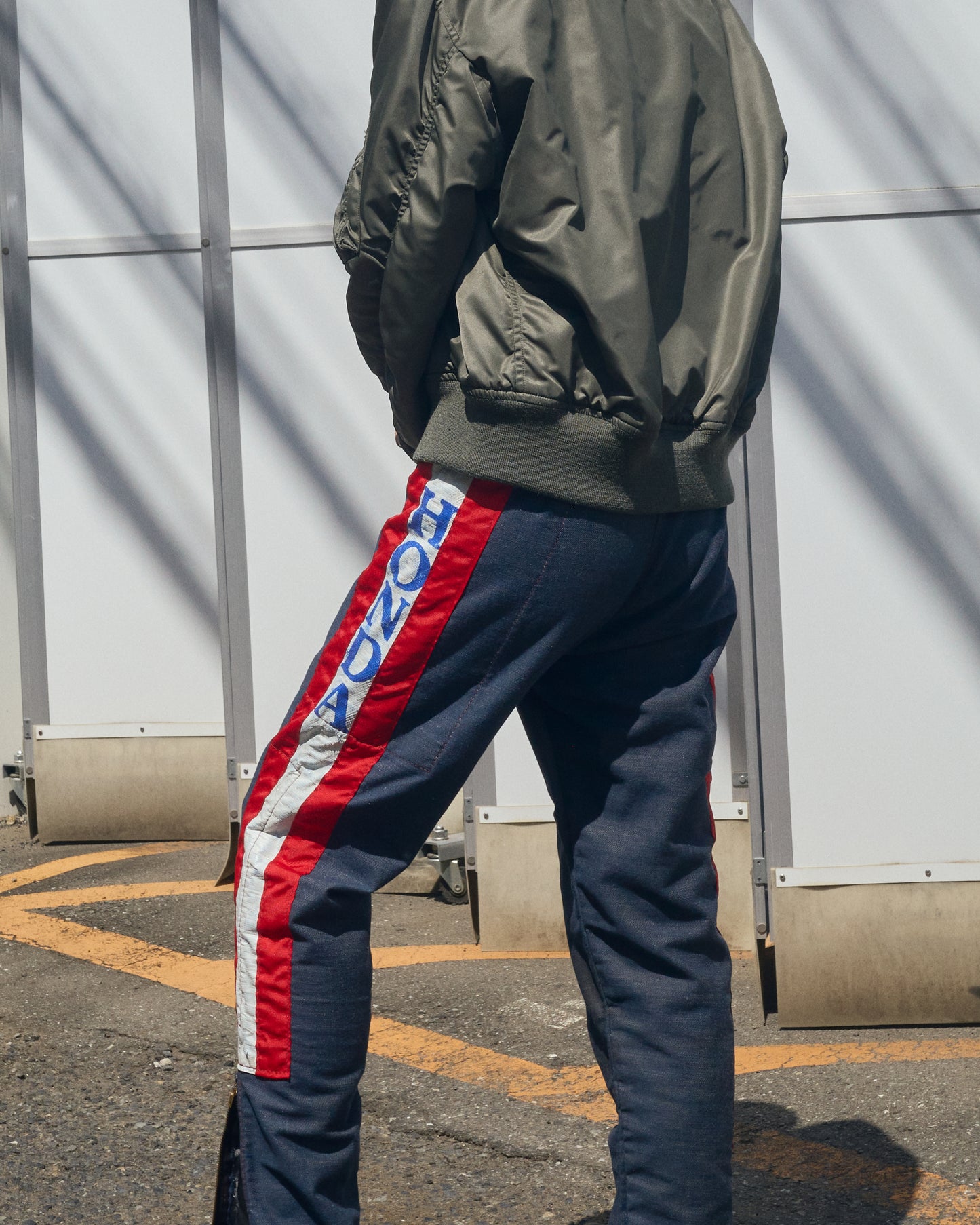 ~70s HONDA Motocross Racing Denim Pants / Painted Outseam Stripe