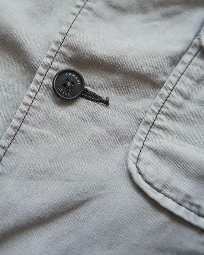 【SIZE : M-L】 ARMANI JEANS Garment-Dyed Linen Field Jacket / Light Grey