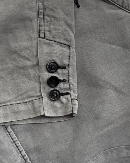 【SIZE : M-L】 ARMANI JEANS Garment-Dyed Linen Field Jacket / Light Grey