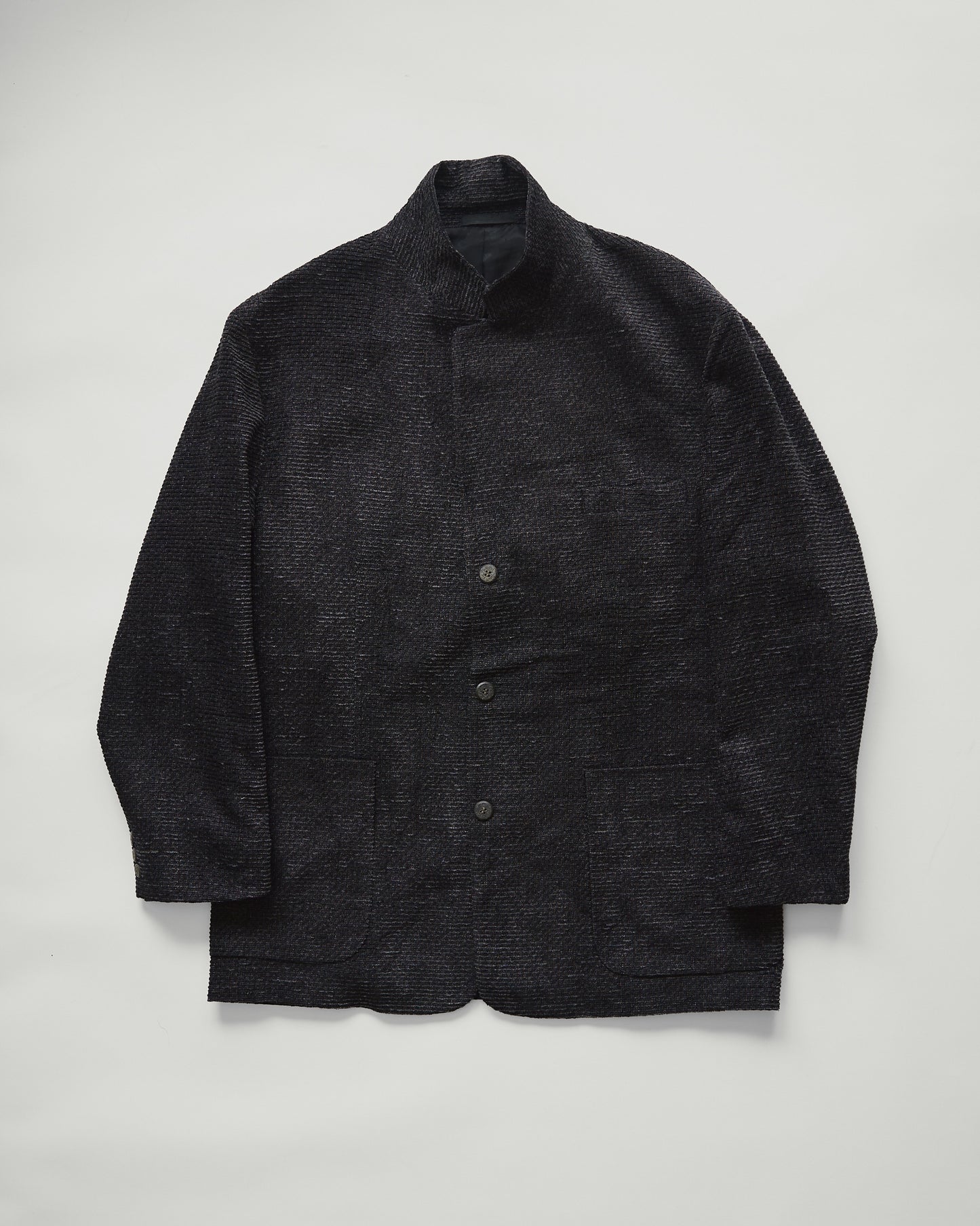 90s JHANE BARNES Wool/Linen Textured boucle Jacket / Black