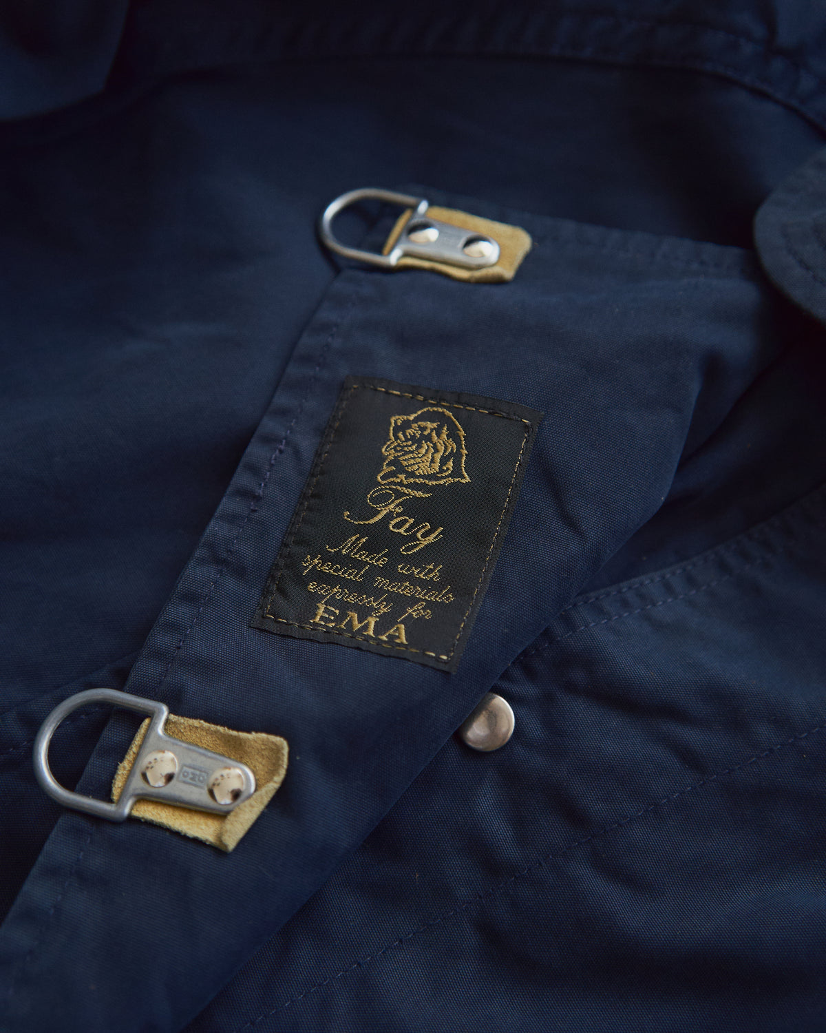 【SIZE L】-90s FAY Cotton Canvas Fireman Toggle Coat / Navy