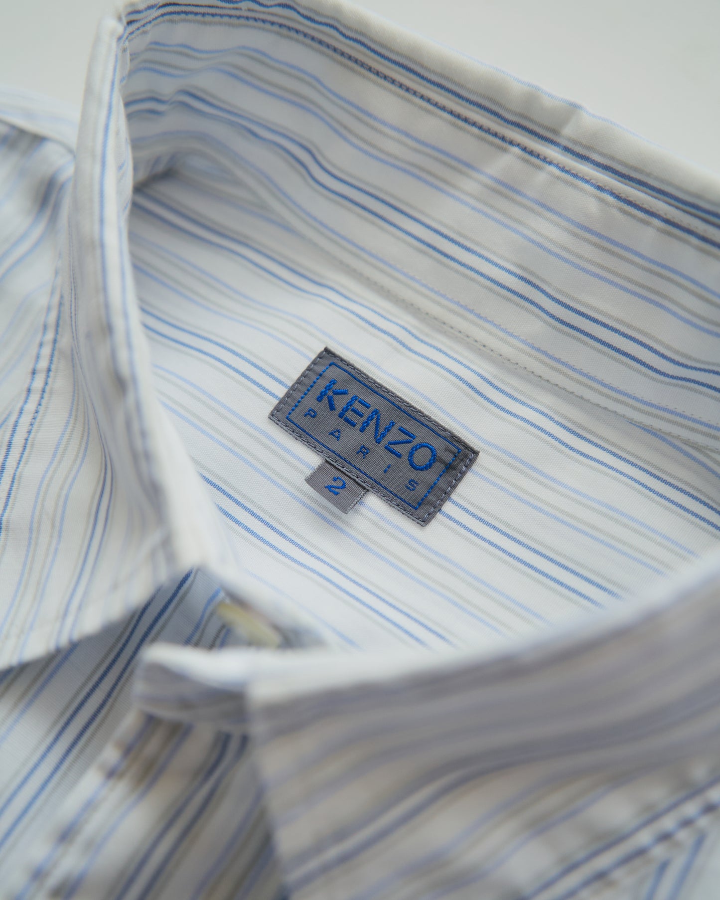 90’s~00s KENZO  Cotton Multi Stripe Casual Shirt  / Blue × White