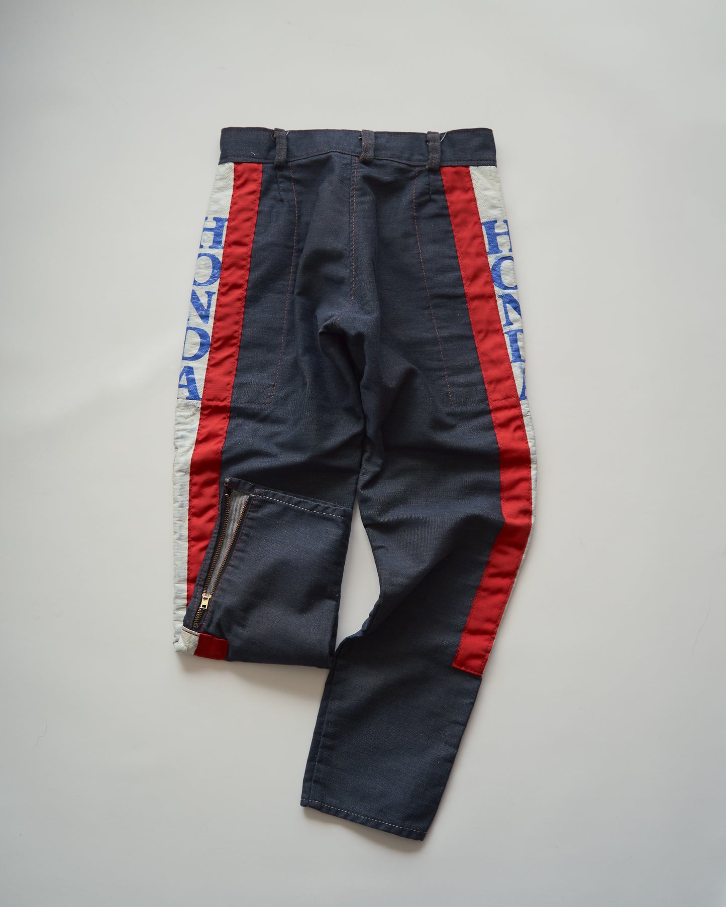 ~70s HONDA Motocross Racing Denim Pants / Painted Outseam Stripe
