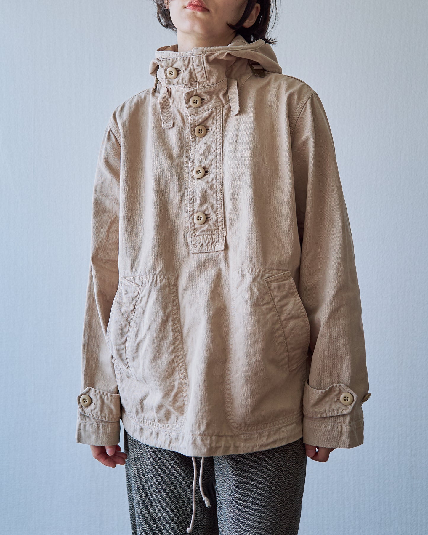 2000s J.CREW Heritage Silhouette Cotton Twill Anorak / Faded Beige