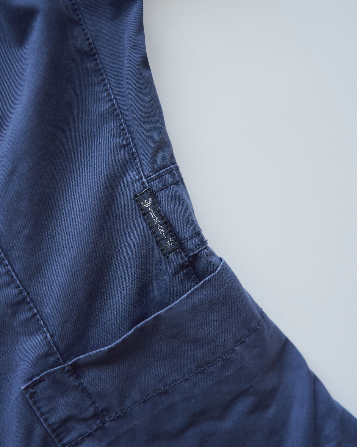 【SIZE S】ARMANI JEANS Garment-Dyed Cotton Convertible-Collar Field Jacket / Navy