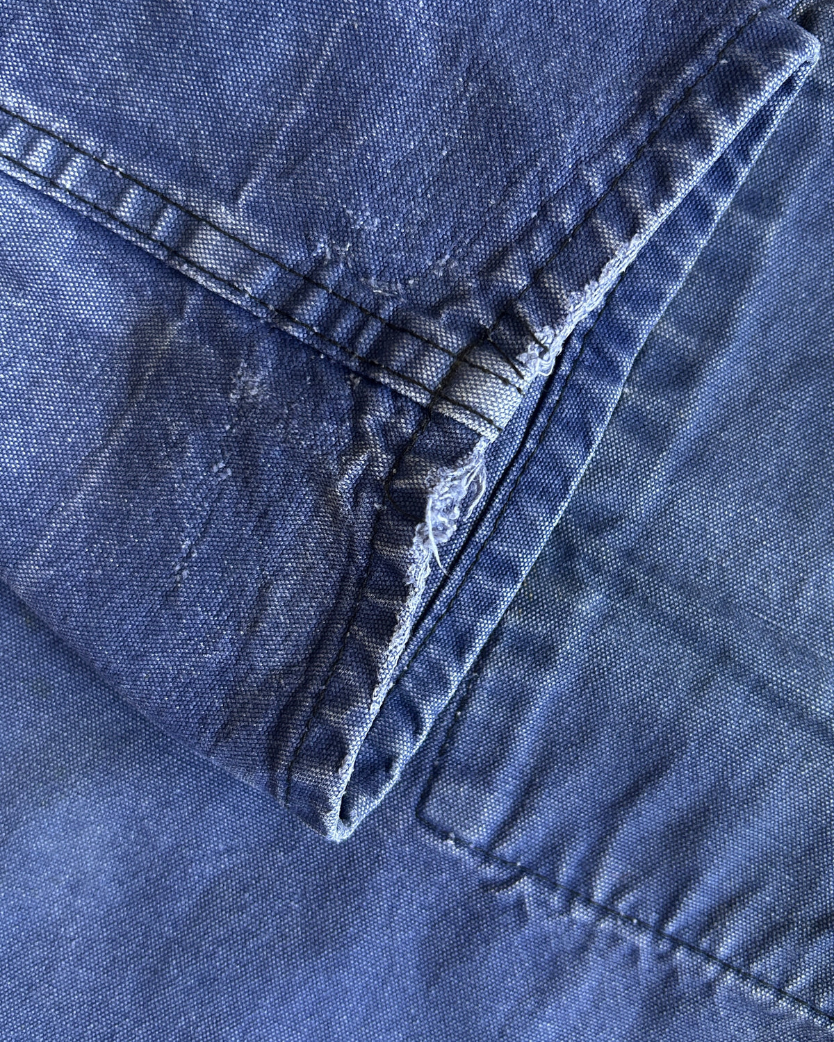 【Size S】~70s LE GLAZIK Cotton Canvas Faded French Fisherman Pullover Smock / Blue