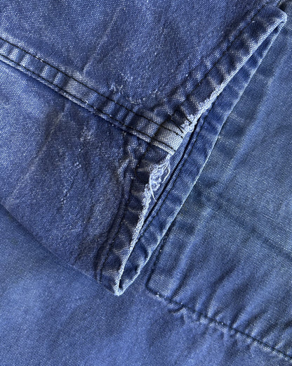 【Size S】~70s LE GLAZIK Cotton Canvas Faded French Fisherman Pullover Smock / Blue
