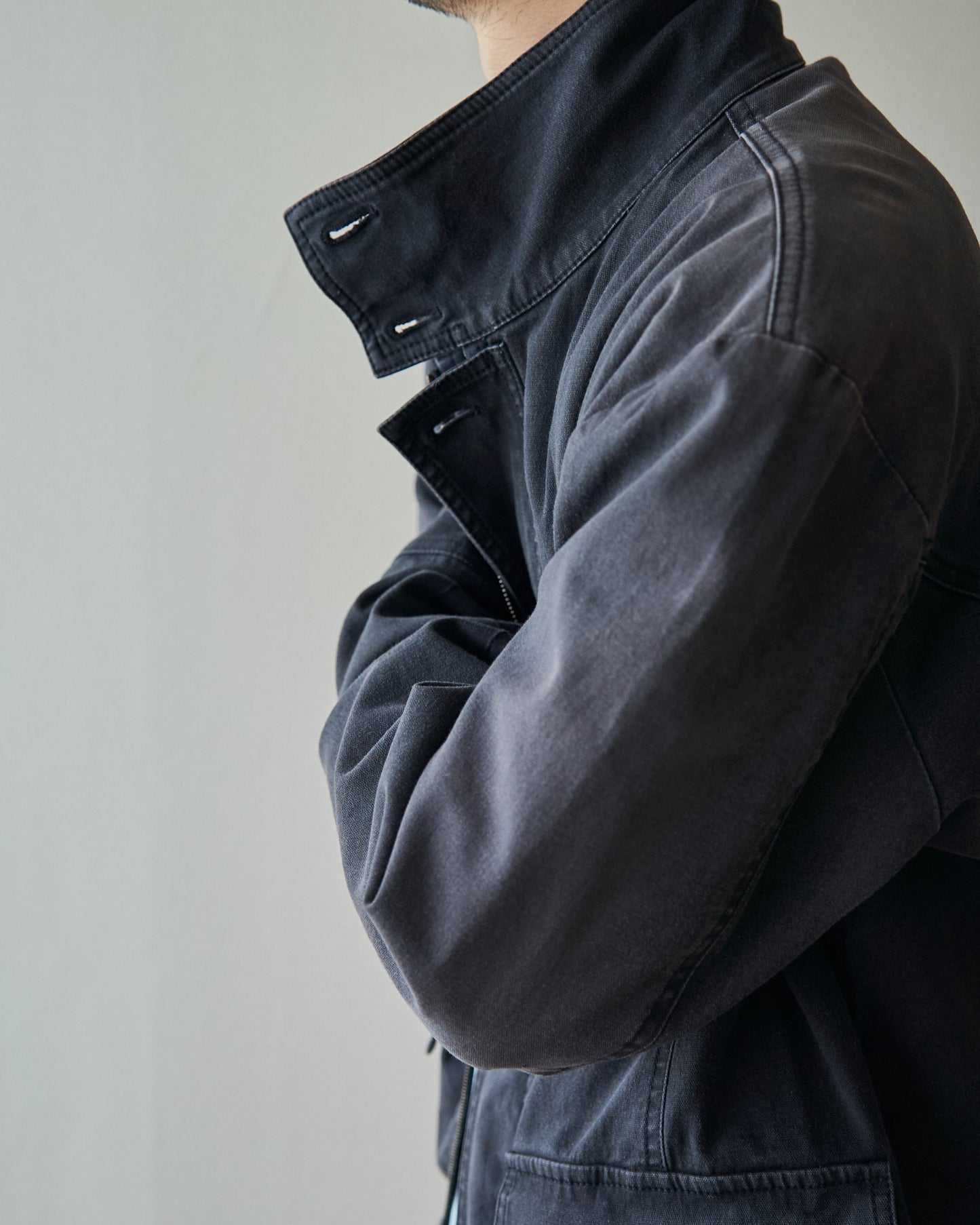 2010s EMPORIO ARMANI JOSH LINE Washed Cotton Deconstructed Blouson / Faded Navy