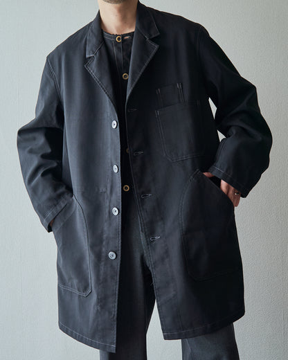 【SIZE M】VETRA 60-70s Tergal Fabric Maquignon Coat / Black