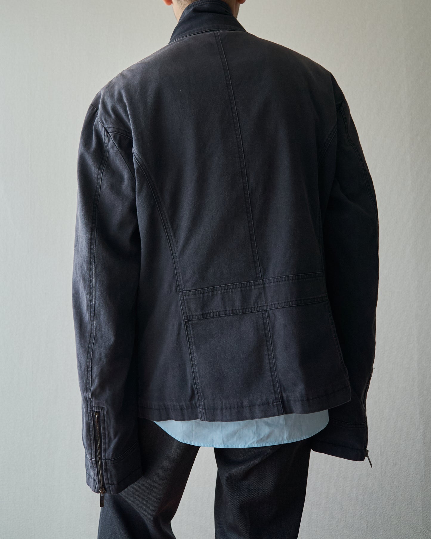 2010s EMPORIO ARMANI JOSH LINE Washed Cotton Deconstructed Blouson / Faded Navy