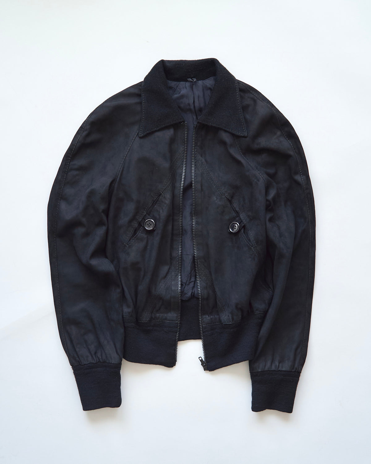 【SIZE XS】ITALIAN SUEDE SHORT BLOUSON / Black