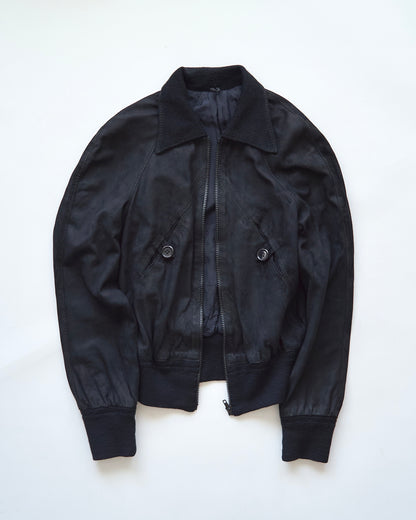 【SIZE XS】ITALIAN SUEDE SHORT BLOUSON / Black