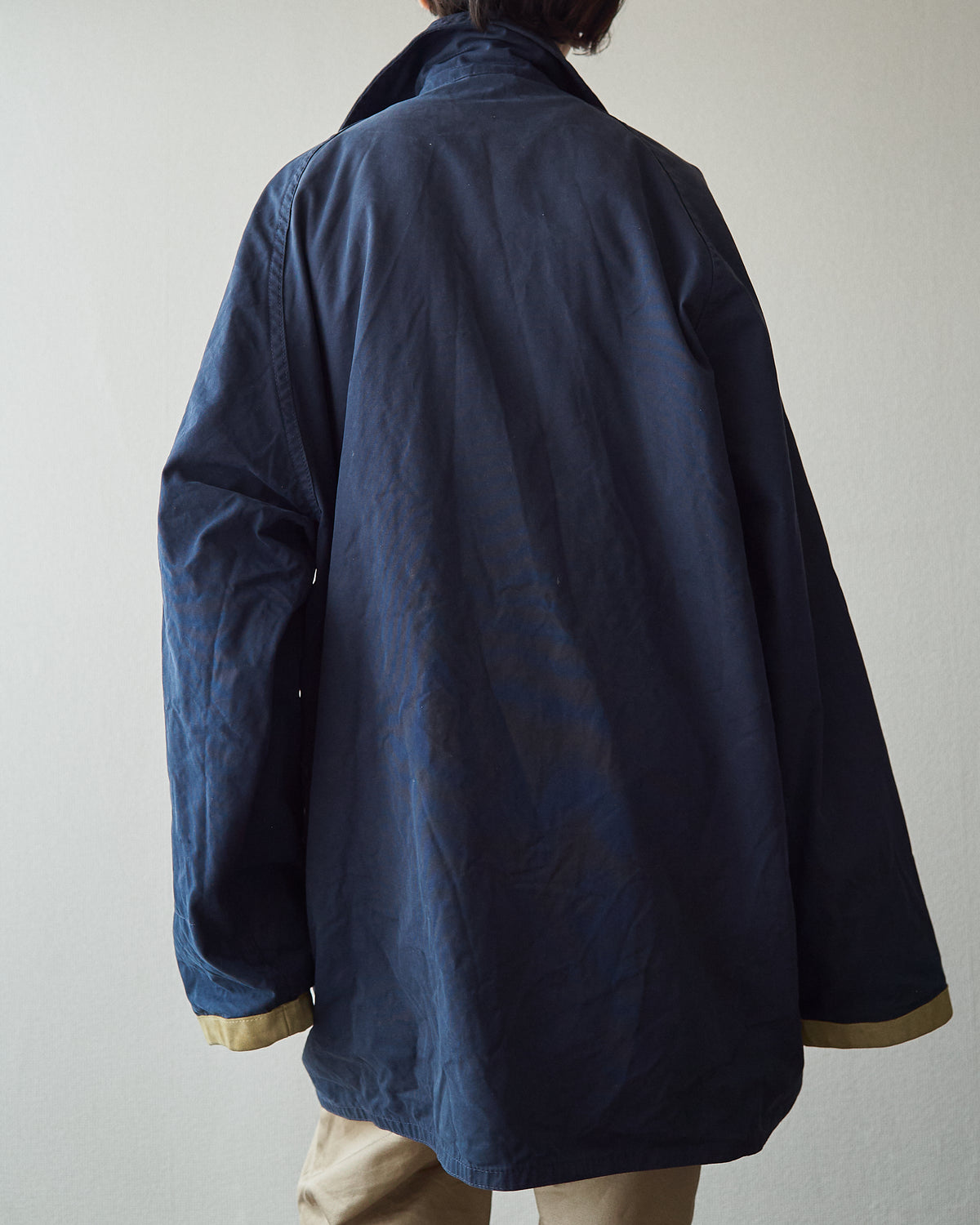 【SIZE L】-90s FAY Cotton Canvas Fireman Toggle Coat / Navy