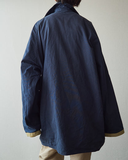 【SIZE L】-90s FAY Cotton Canvas Fireman Toggle Coat / Navy
