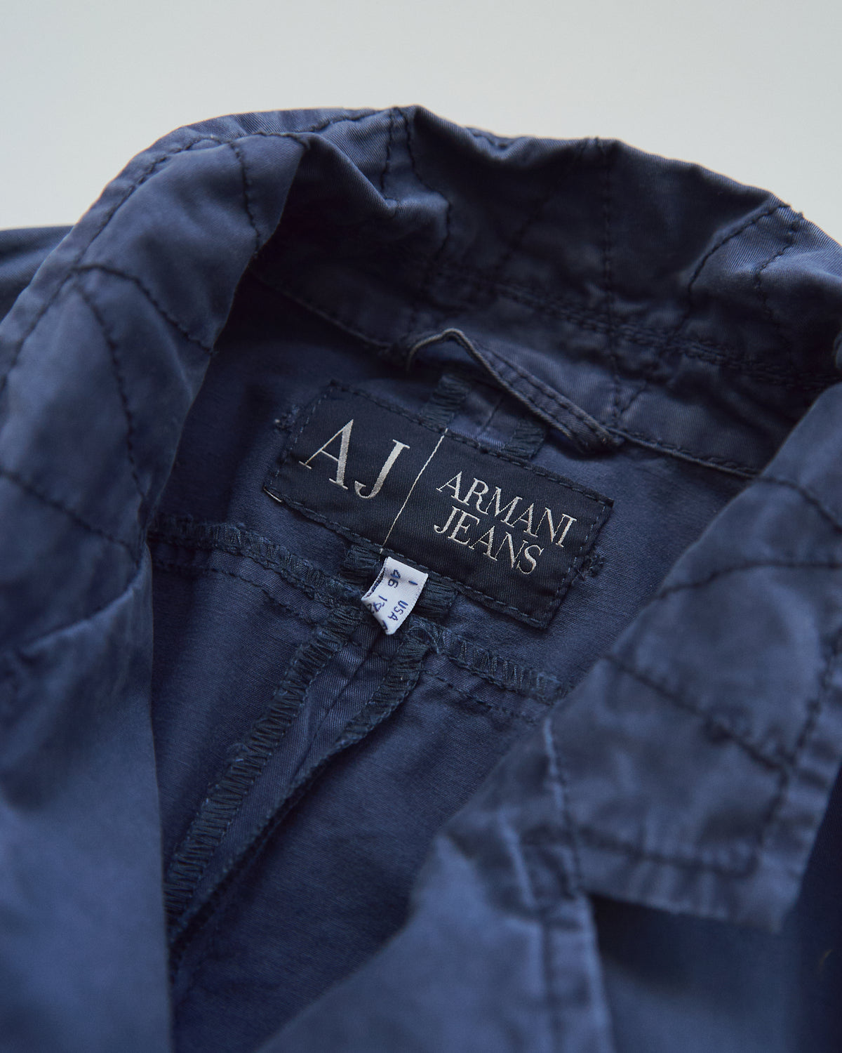 【SIZE S】ARMANI JEANS Garment-Dyed Cotton Convertible-Collar Field Jacket / Navy