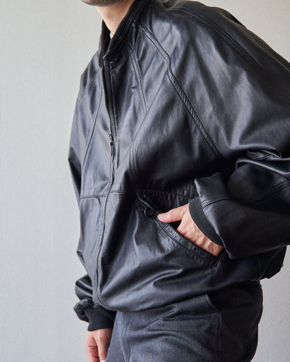【Size M】80s-90s GIMO’S Lambskin Leather Raglan Sleeve Blouson / Black
