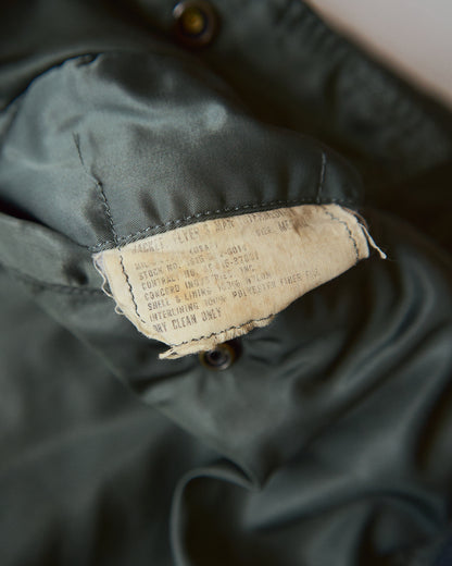 【SIZE S-M】70s CONCORD INDUSTRIES Reversible Nylon MA-1 Flight Jacket / Sage Green