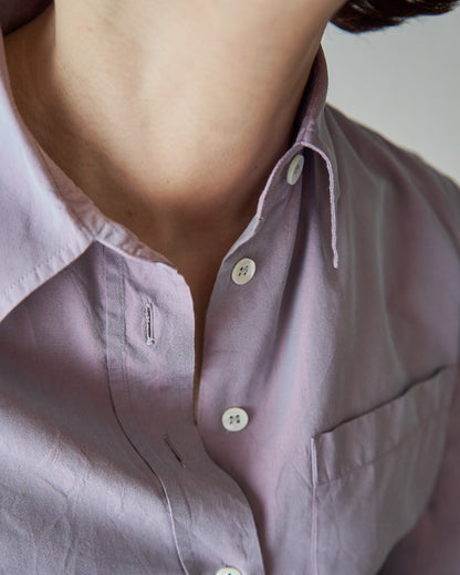 【SIZE S】90s GIORGIO ARMANI CLASSICO Cotton Silk Fabric TAMAMUSHI Shirt / Mauve Purple