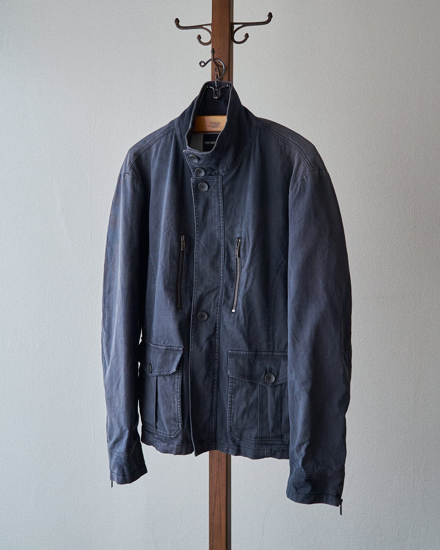 2010s EMPORIO ARMANI JOSH LINE Washed Cotton Deconstructed Blouson / Faded Navy