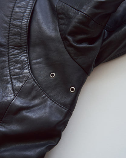 【SIZE L】00s-10s HUGO BOSS Lambskin Leather Utility Jacket/ Black