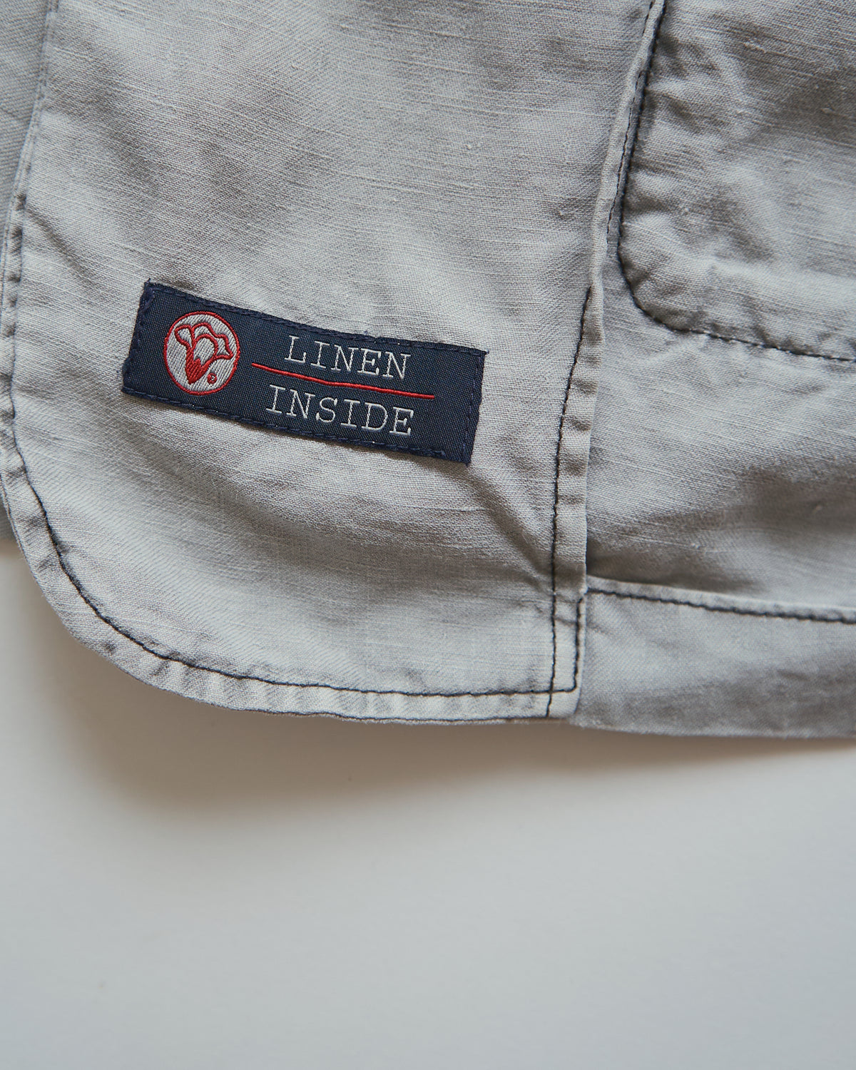 【SIZE : M-L】 ARMANI JEANS Garment-Dyed Linen Field Jacket / Light Grey