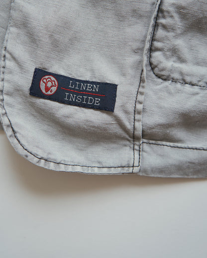 【SIZE : M-L】 ARMANI JEANS Garment-Dyed Linen Field Jacket / Light Grey