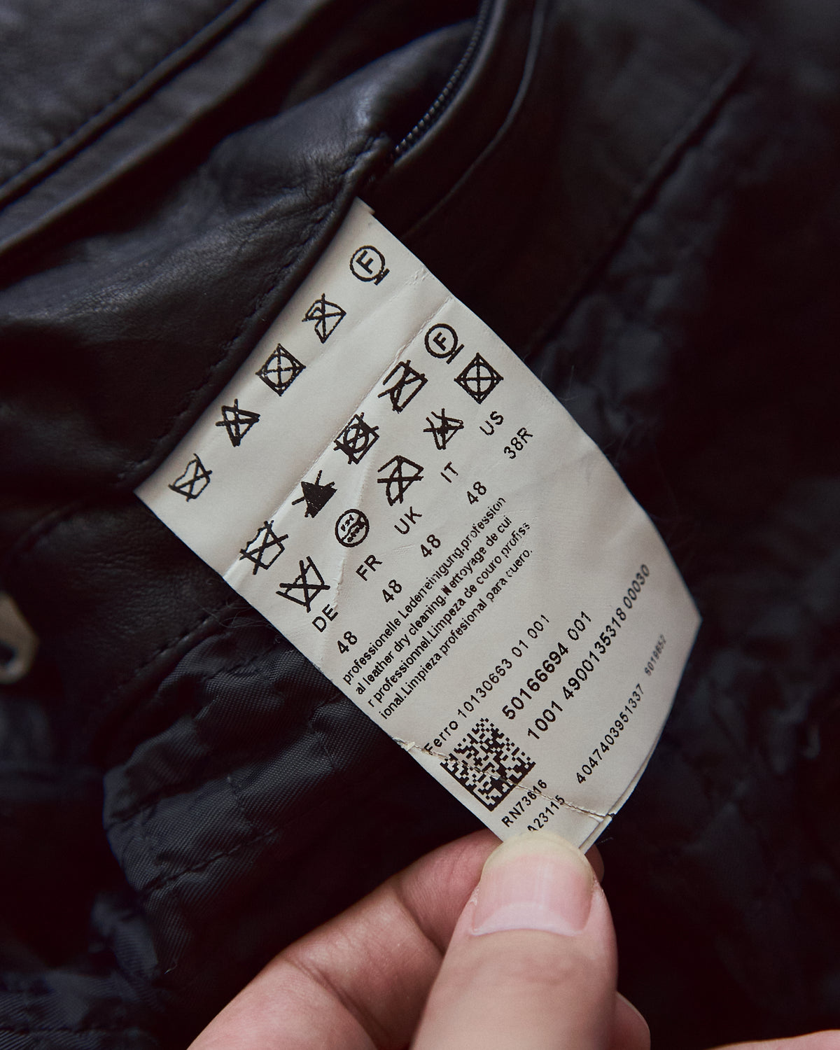 【SIZE L】00s-10s HUGO BOSS Lambskin Leather Utility Jacket/ Black