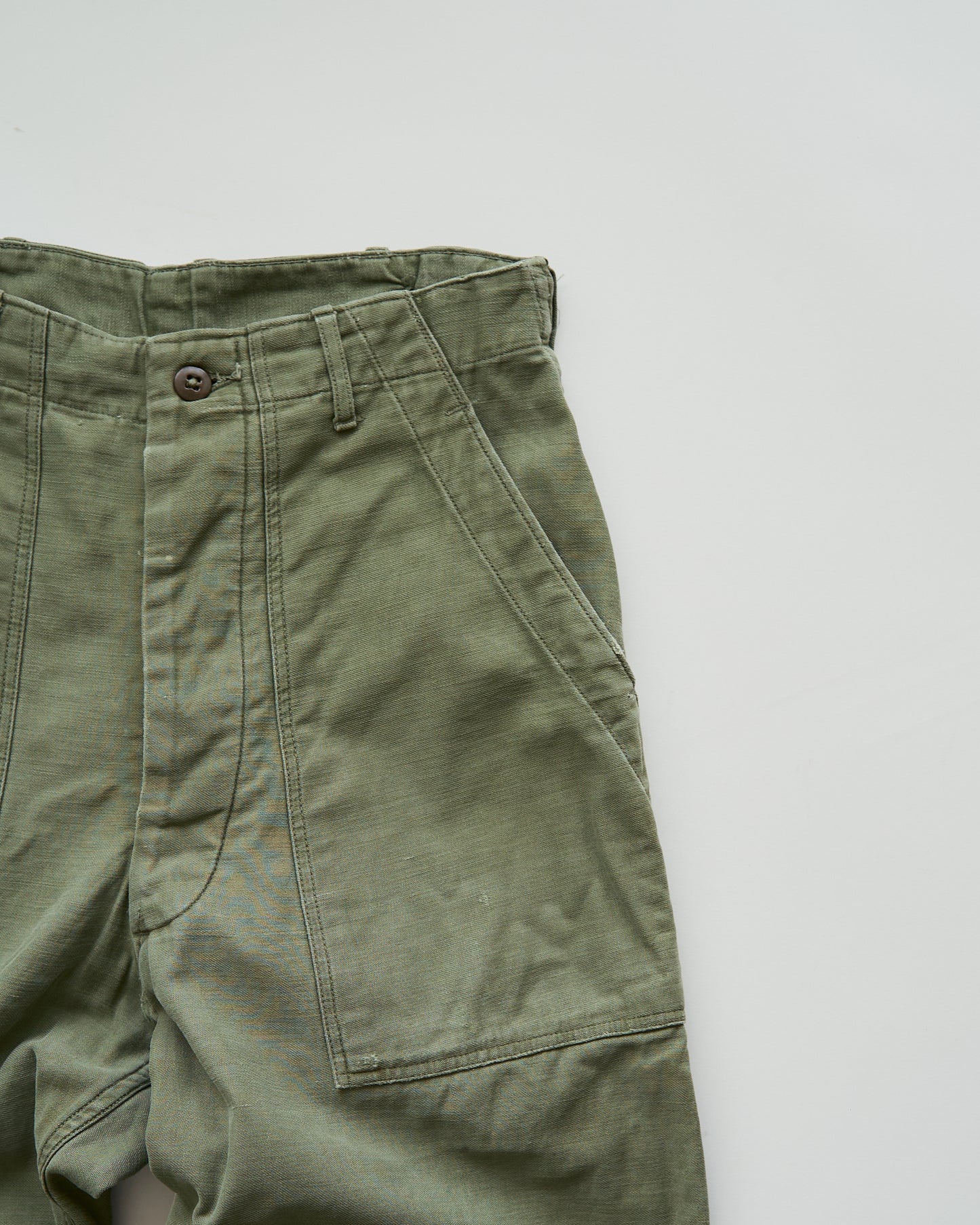 【Size S】 1950s-60s US ARMY Baker Pants / Faded Olive