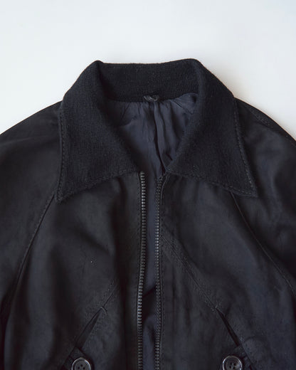 【SIZE XS】ITALIAN SUEDE SHORT BLOUSON / Black