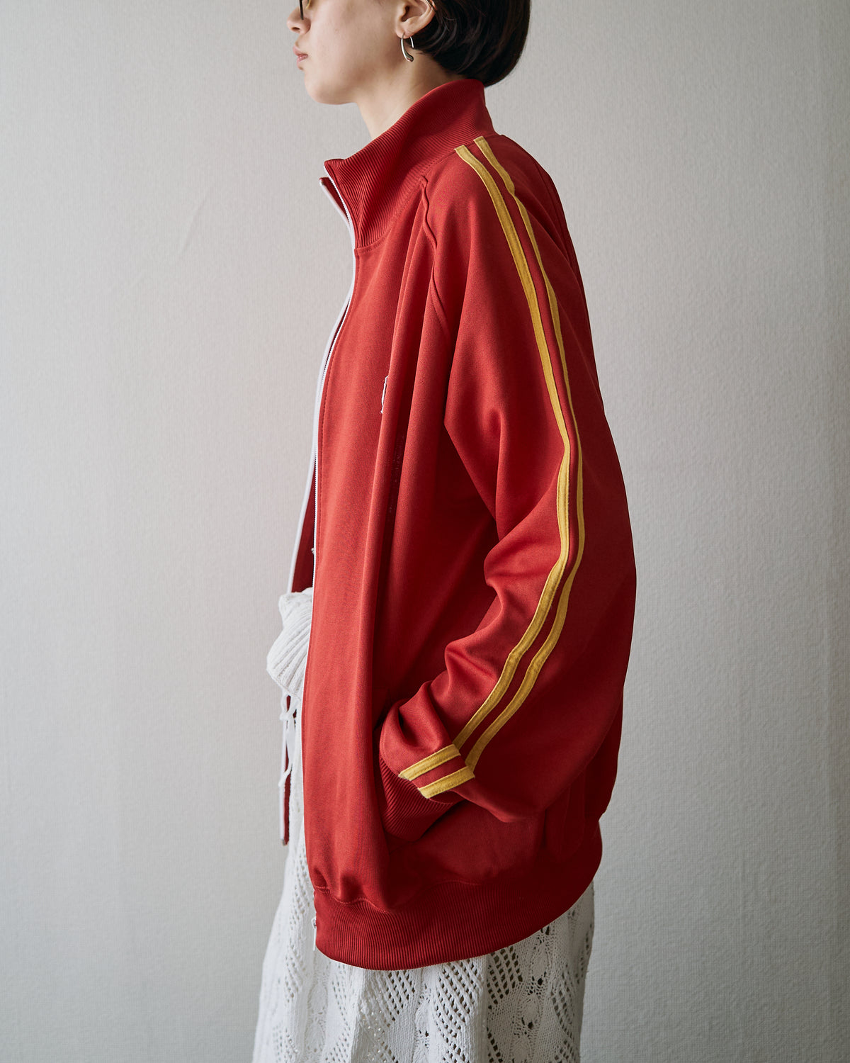 【SIZE L】FRED PERRY SPORTSWEAR Ribbed Raglan Track Jacket / Red