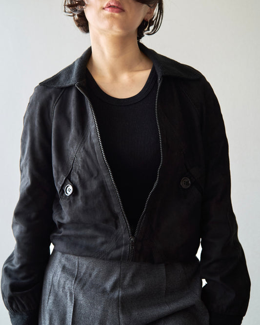 【SIZE XS】ITALIAN SUEDE SHORT BLOUSON / Black
