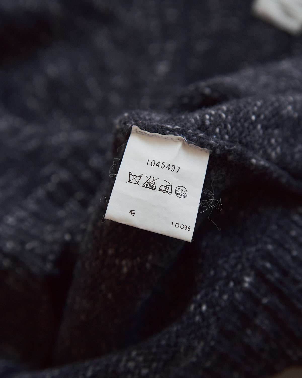 【SIZE S-M】90s agnès b. WOOL MELANGE V-NECK KNIT / Charcoal