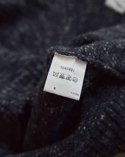 【SIZE S-M】90s agnès b. WOOL MELANGE V-NECK KNIT / Charcoal
