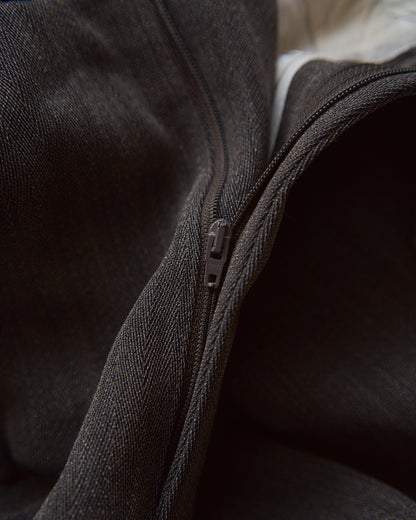 【Size S】 80-90s Italy Light Wool 3Tuck Summer Trousers / Brown