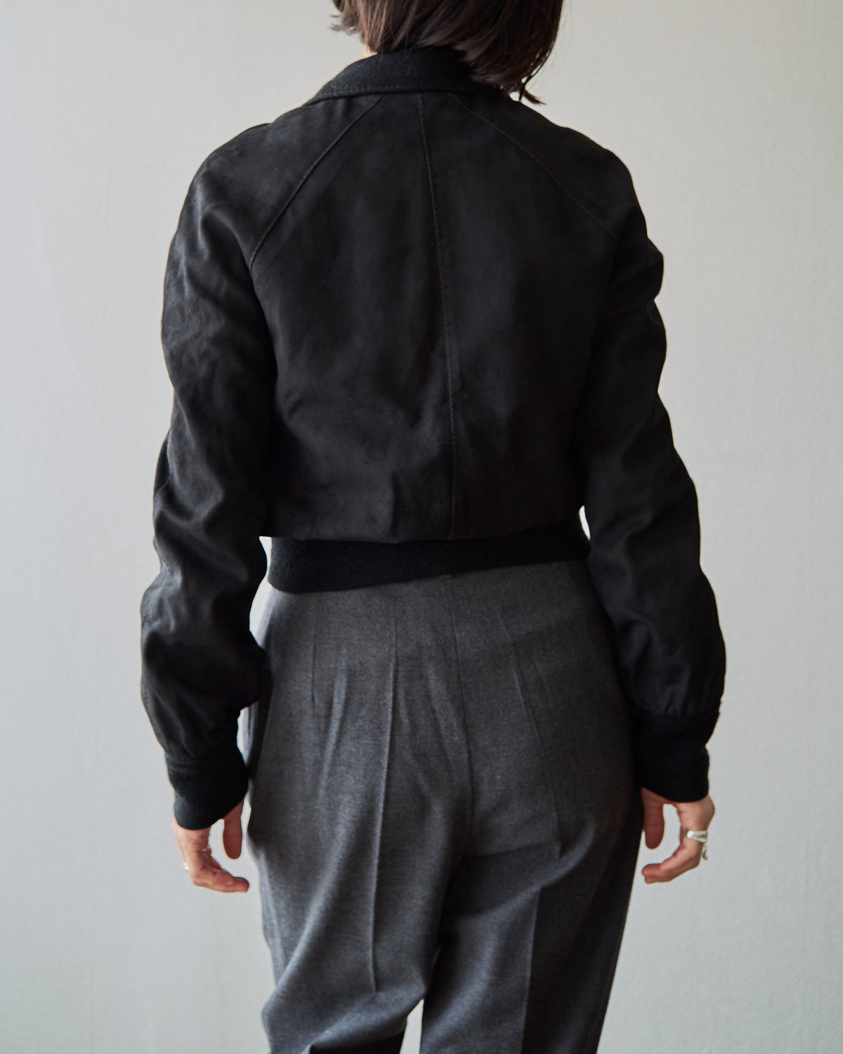 【SIZE XS】ITALIAN SUEDE SHORT BLOUSON / Black