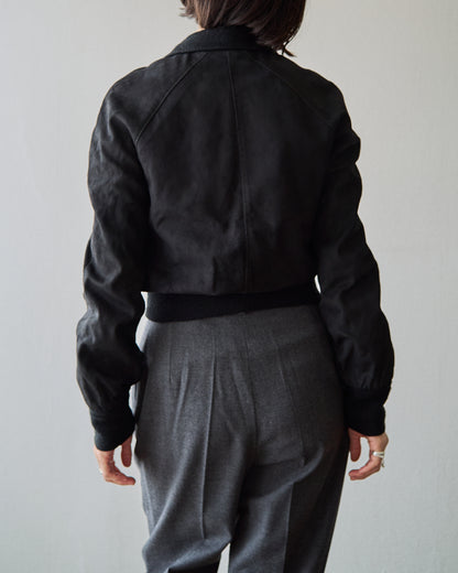【SIZE XS】ITALIAN SUEDE SHORT BLOUSON / Black