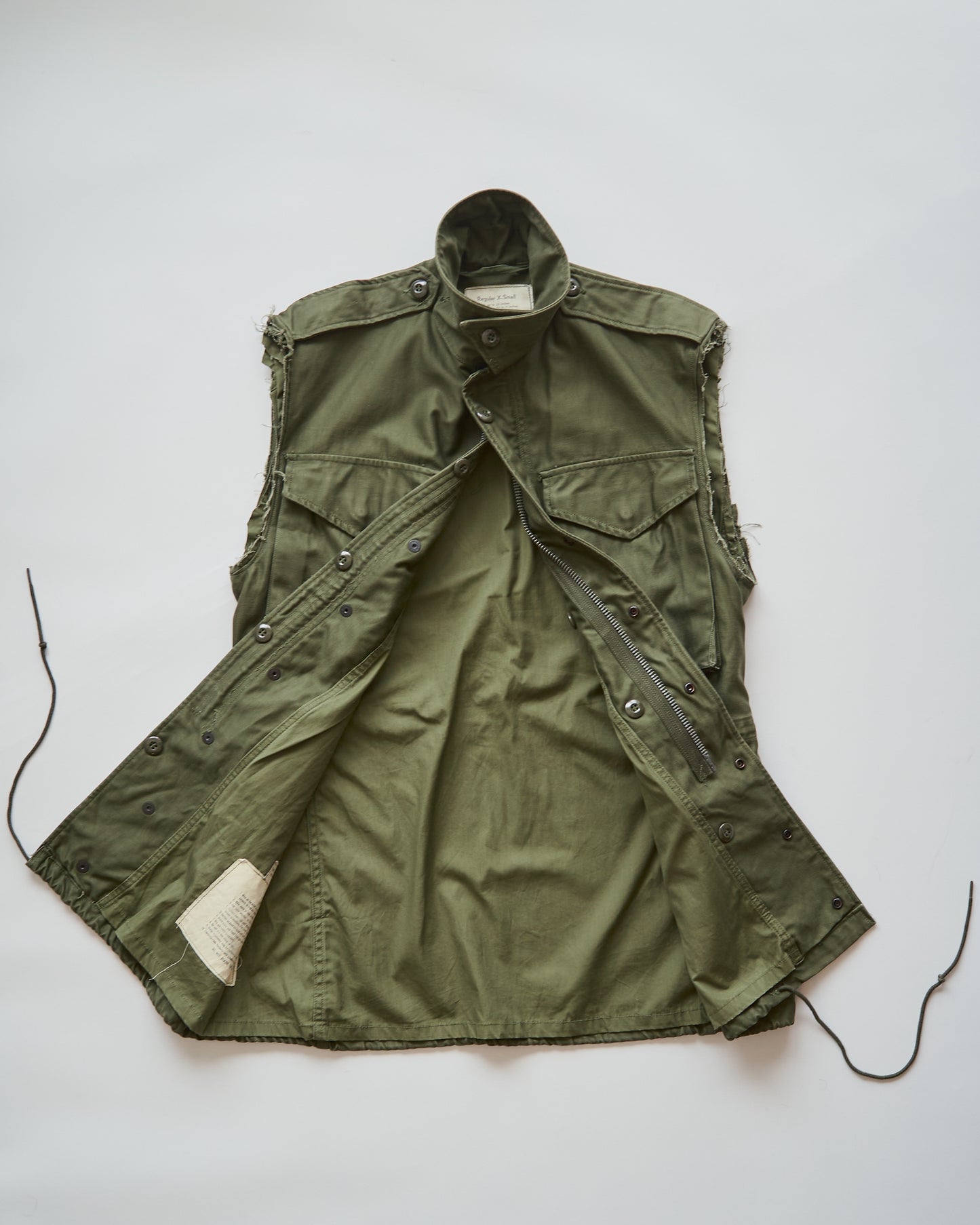 60s US ARMY M-51 Field Jacket Custom Vest / OG-107 Olive