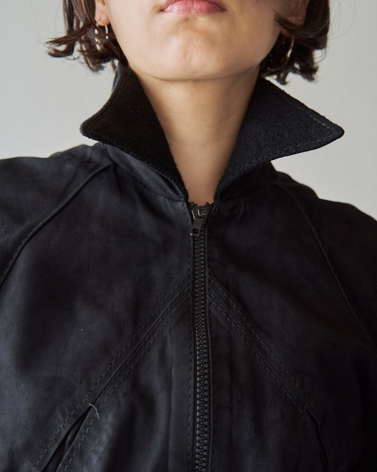 【SIZE XS】ITALIAN SUEDE SHORT BLOUSON / Black
