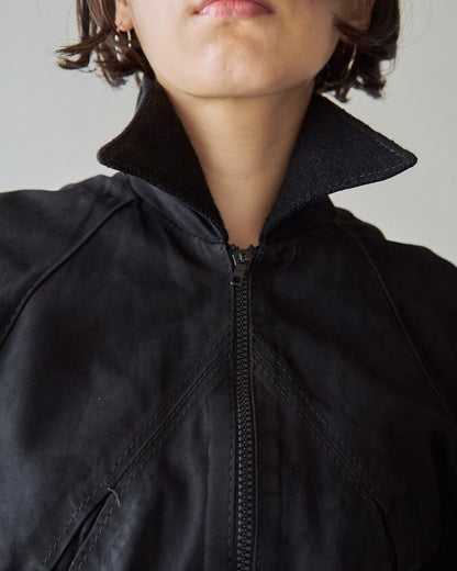 【SIZE XS】ITALIAN SUEDE SHORT BLOUSON / Black
