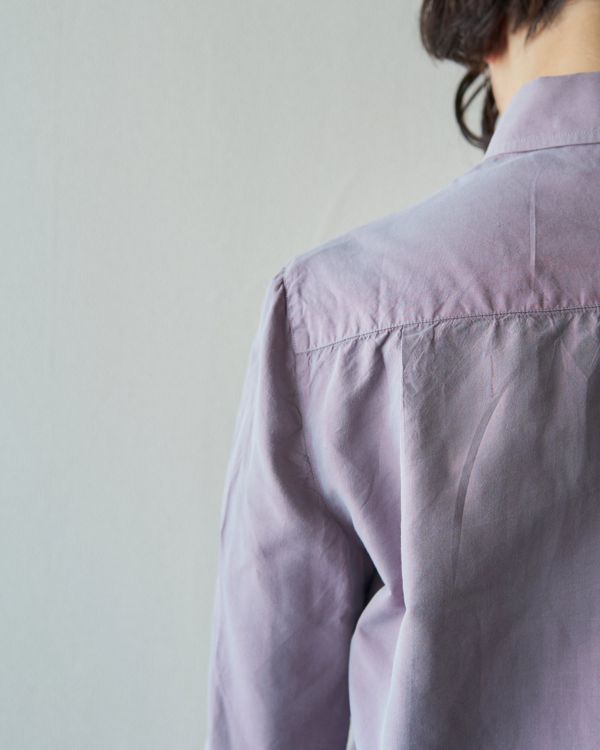 【SIZE S】90s GIORGIO ARMANI CLASSICO Cotton Silk Fabric TAMAMUSHI Shirt / Mauve Purple