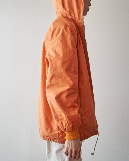 【SIZE S】70s Reversible Cotton Op-Art Geometric Print Ski Parka / Orange Multi