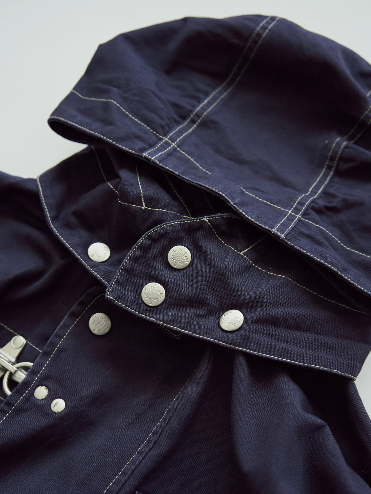 【SIZE L】OXER Cotton Detachable Hood Fireman-Hook  Coat / Navy